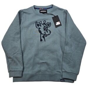 Bonobos Sweatshirt Kids Size 10 Geoffrey Giraffe Crewneck Goblin Blue NEW